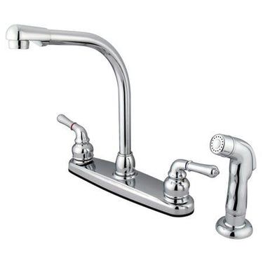 Kingston Brass Magellan Centerset Kitchen Faucet with Matching Side Sprayer, Chrome Kitchen Faucet Kingston Brass